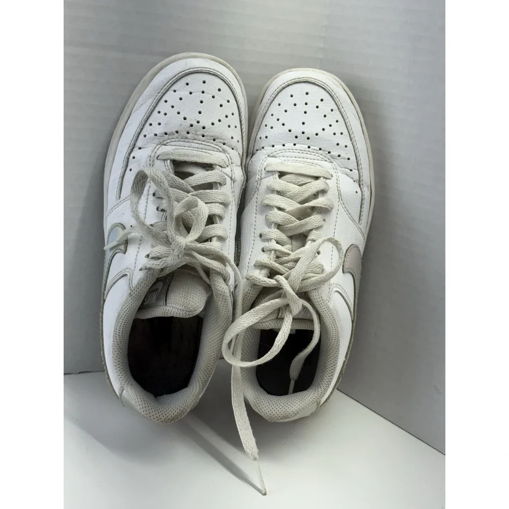 Nike Women's Size 6 Court Vision Low‎ White/Iridescent sneakers - CW5596-100